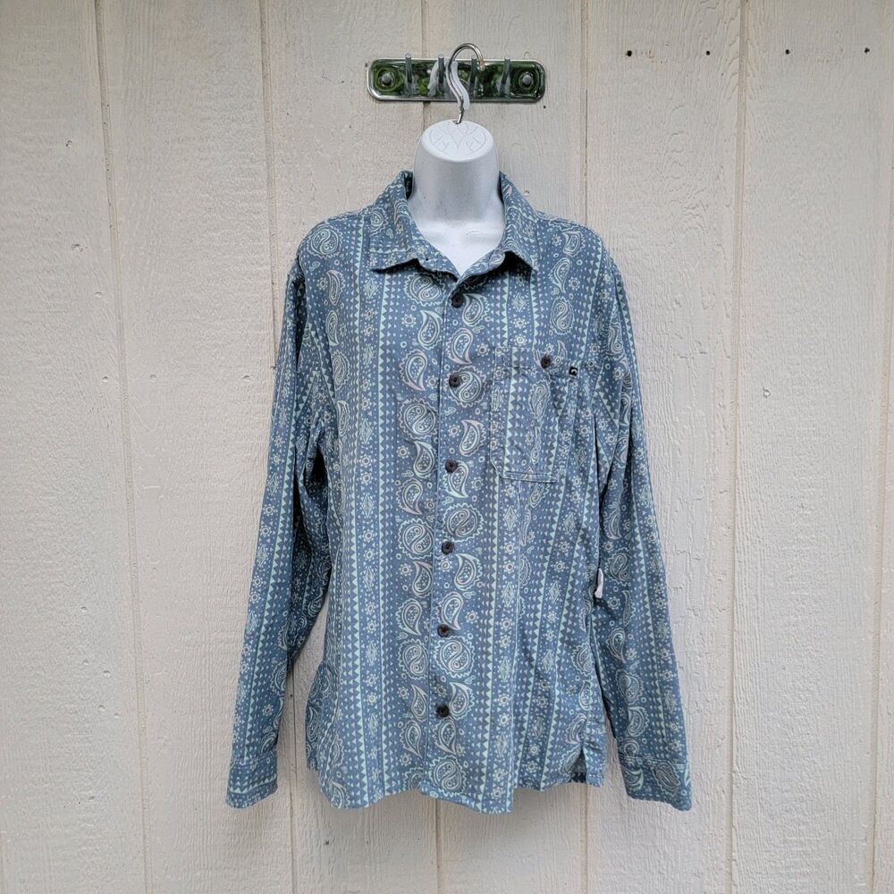 mens Billabong paisley print button down  longsleeve shirt Sz L Camp Garage
